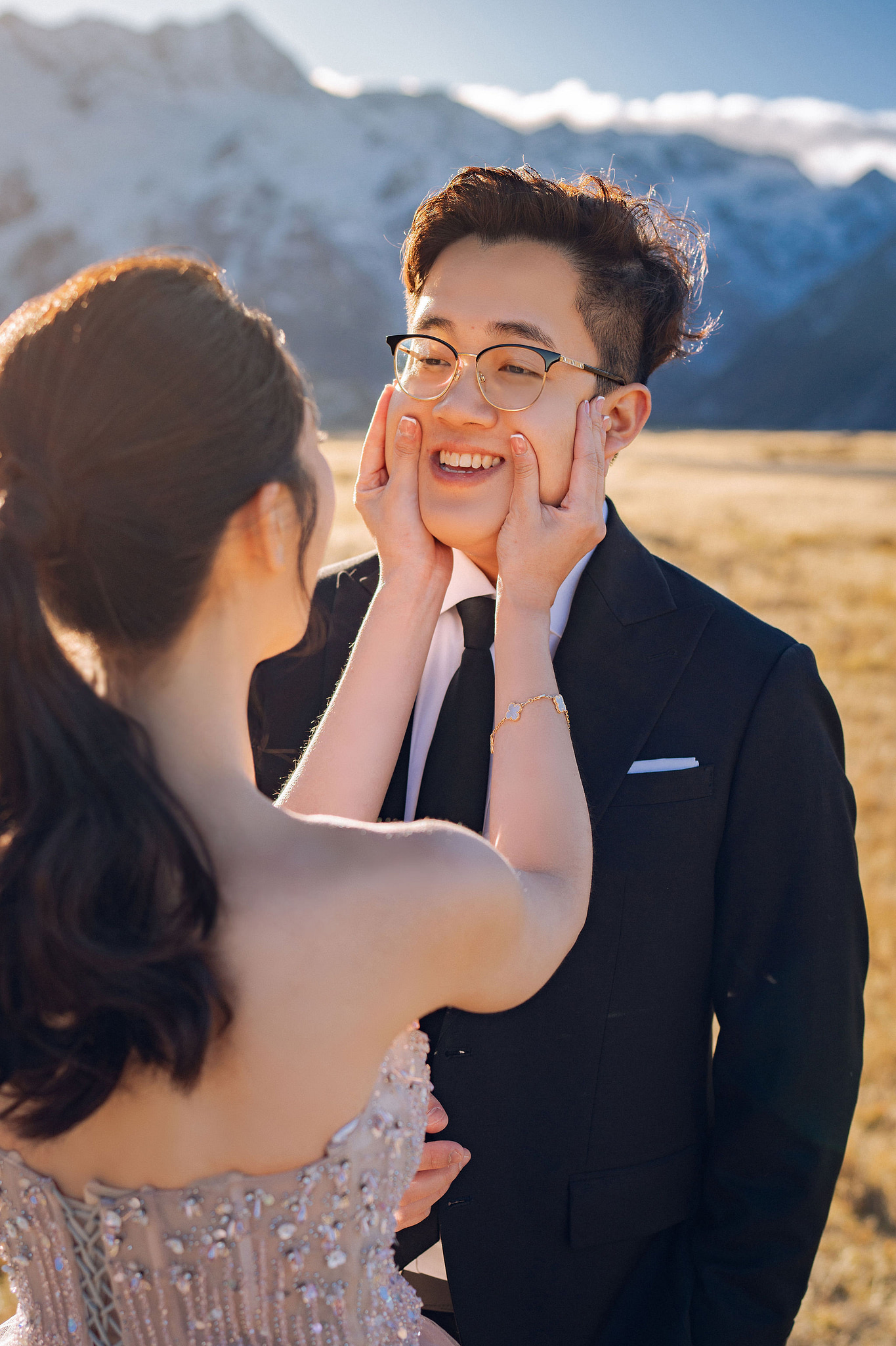 New Zealand Pre-Wedding Photoshoot | Arrowtown, Isobel Glacier, Alpaca Farm, Lake Tekapo & Mount Cook National Park at Mount Cook National Park pre-wedding photo