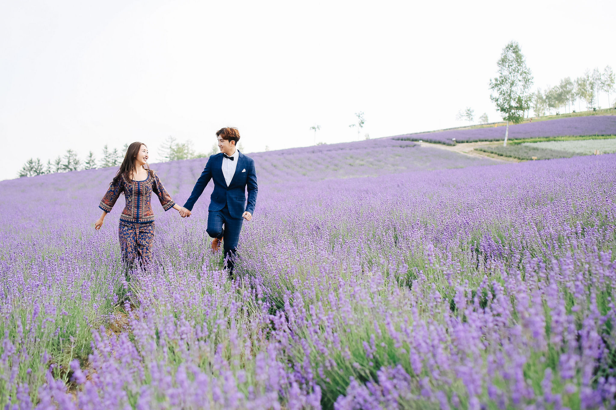 Photographer In Hokkaido: Pre-Wedding Photoshoot At Blue Pond And Saika No Sato Flower Farm at Blue Pond & Lavender Park pre-wedding photo