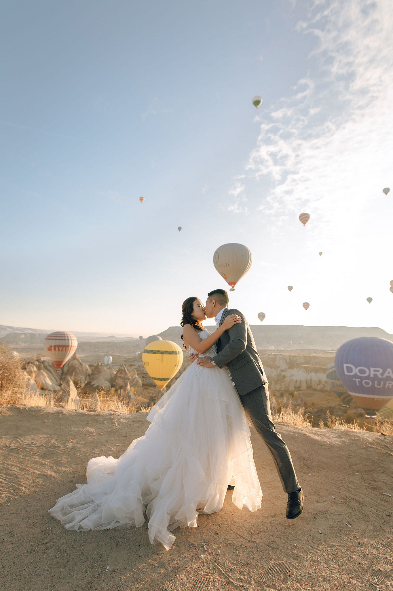 Cappadocia Pre-Wedding Photoshoot | Love Valley, Canyon, Lunar Cappadocian Hotel & Lake Tuz at Valley pre-wedding photo