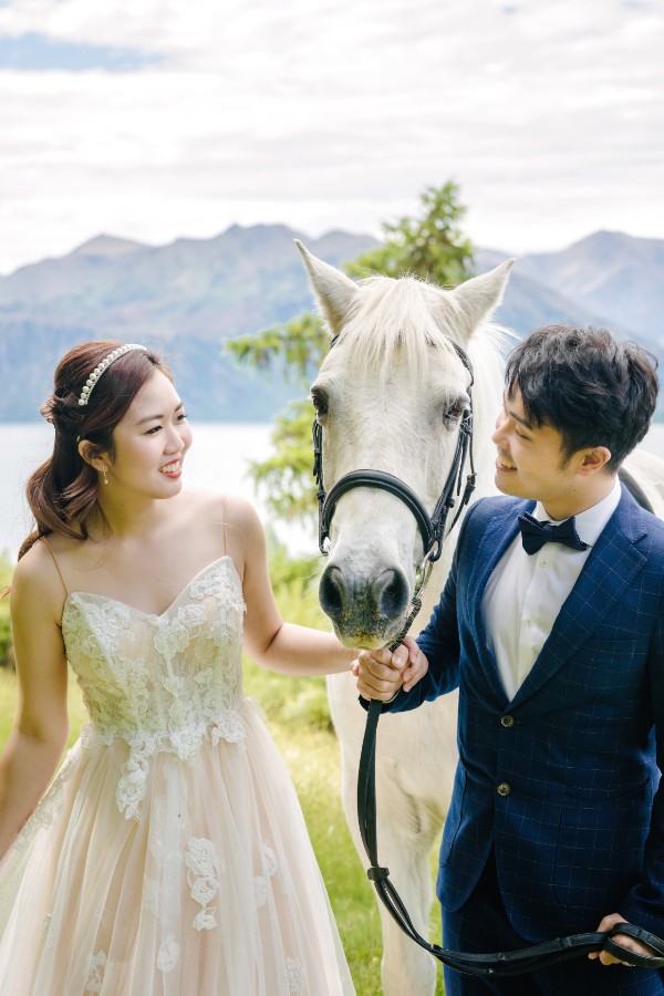 SH&J: Romantic fairytale pre-wedding in New Zealand with horse and at Lake Pukaki and Lake Tekapo by Fei on OneThreeOneFour 2