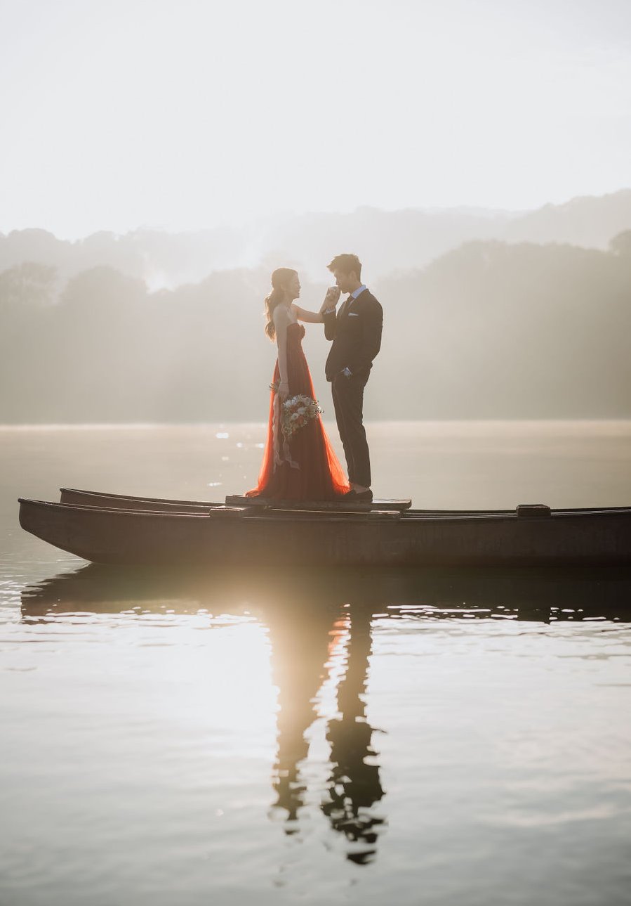 Bali Prewedding Photoshoot At Lake Tamblingan, Munduk Waterfall And Sunset At Mengening Beach