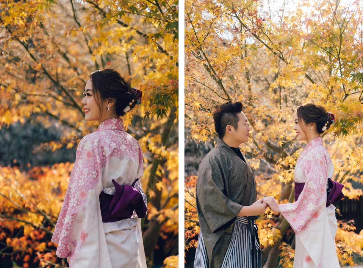 J&J: Autumn pre-wedding in Tokyo with auburn and golden foliage by Lenham on OneThreeOneFour 2
