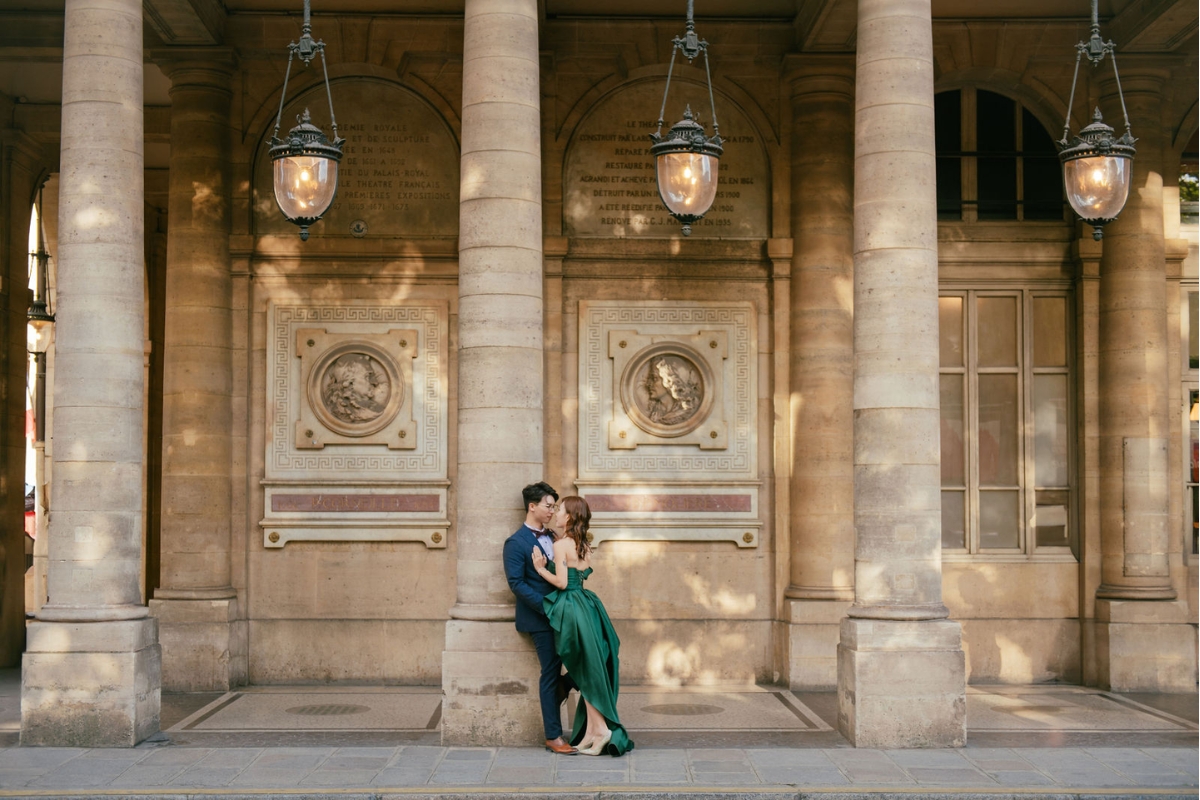 Paris Pre-Wedding Photoshoot with Avenue de Camoens, Port Debily, Bir Hakeim, Tuileries Garden, Louvre Pyramid, Palais Royal, and a Parisian Cafe. by Arnel on OneThreeOneFour 19