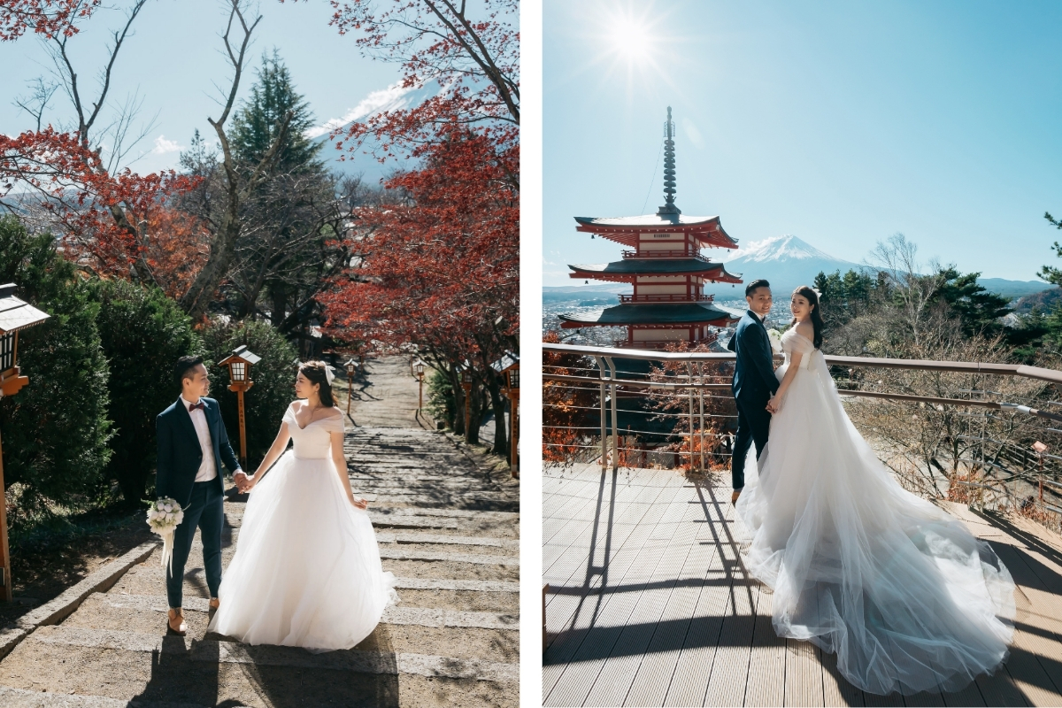 Tokyo Pre-Wedding Photoshoot with Chureito Pagoda, Lake Kawaguchiko, and Lawson Mt. Fuji by Dahe on OneThreeOneFour 3