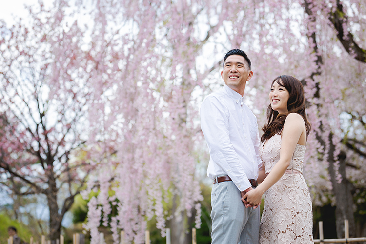 hokkaido casual wedding photoshoot cherry blossoms hokkaido university