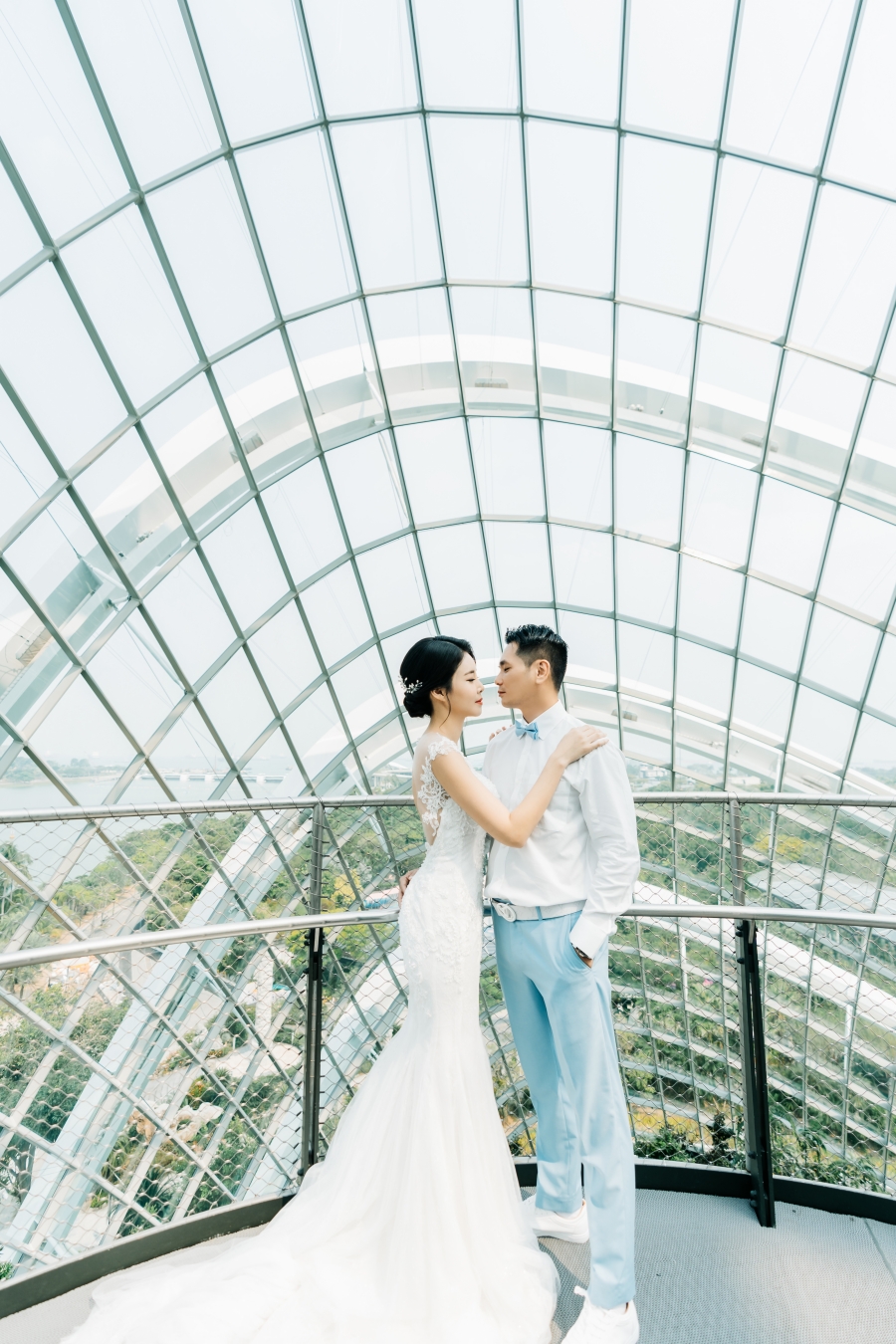 Singapore Pre-Wedding Photoshoot At Cloud Forest, Fort Canning Spiral Staircase And Marina Bay For Korean Couple  by Michael  on OneThreeOneFour 4