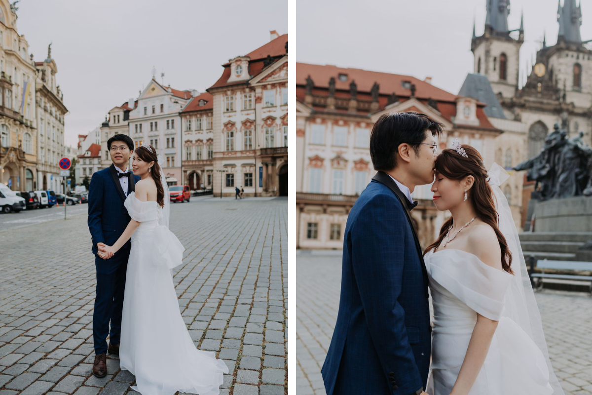 Prague prewedding photoshoot at Old Town Square, Vlatava Riverside, Vojanovy Gardens, Wallenstein Garden by Nika on OneThreeOneFour 2