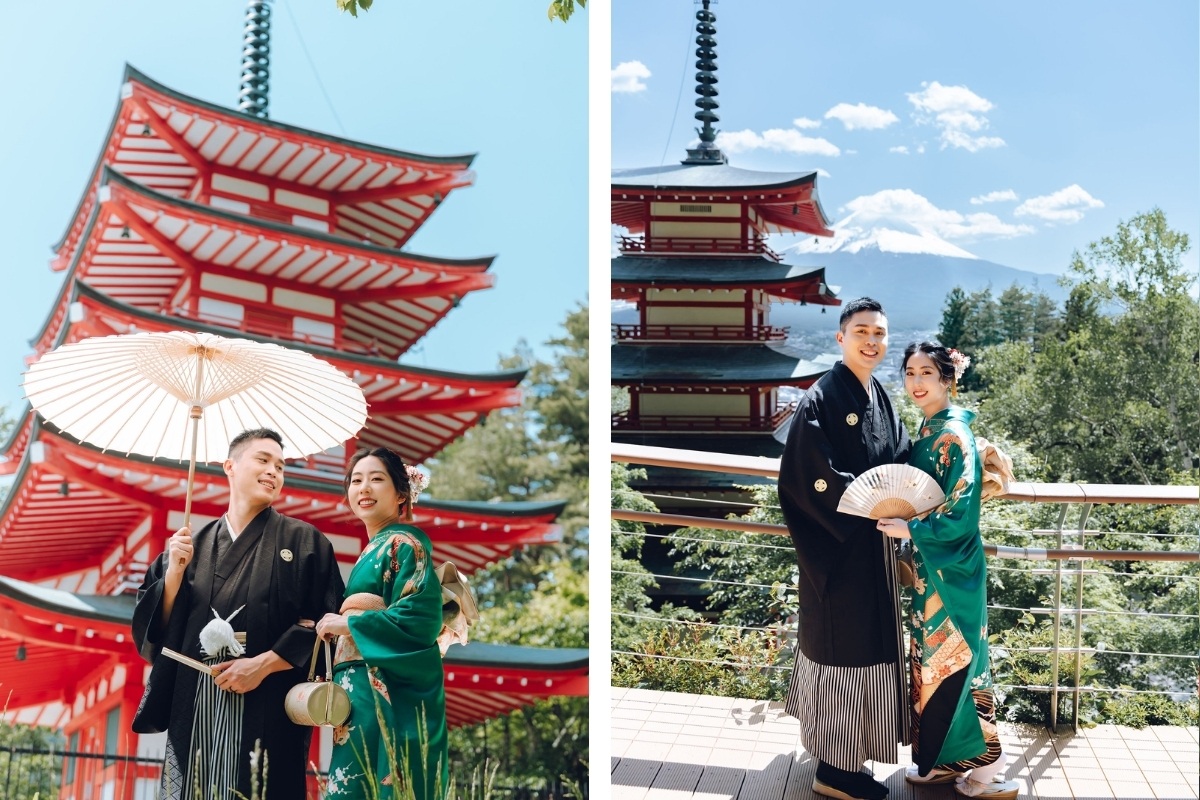 Tokyo Pre-Wedding Photoshoot with Chureito Pagoda, Lake Kawaguchiko, and Shinjuku by Dahe on OneThreeOneFour 13