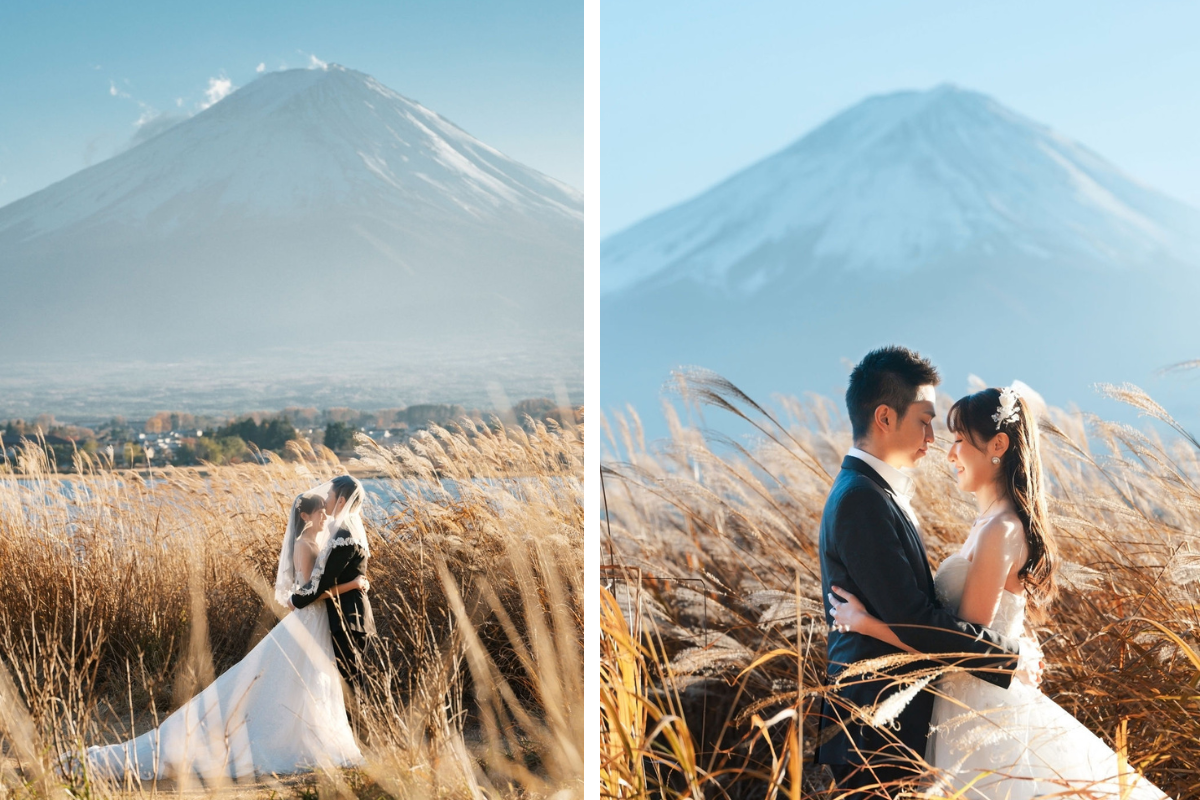 Singaporean Couple's Autumn Season Kimono & Prewedding Photoshoot At Nezu Shrine, Chureito Pagoda And Lake Kawaguchiko With Mount Fuji by Cui Cui on OneThreeOneFour 17