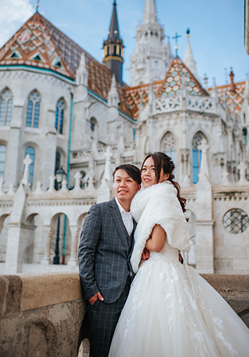 A&A: Budapest Winter Pre-wedding Photoshoot at Fisherman’s Bastion and Széchenyi Chain Bridge