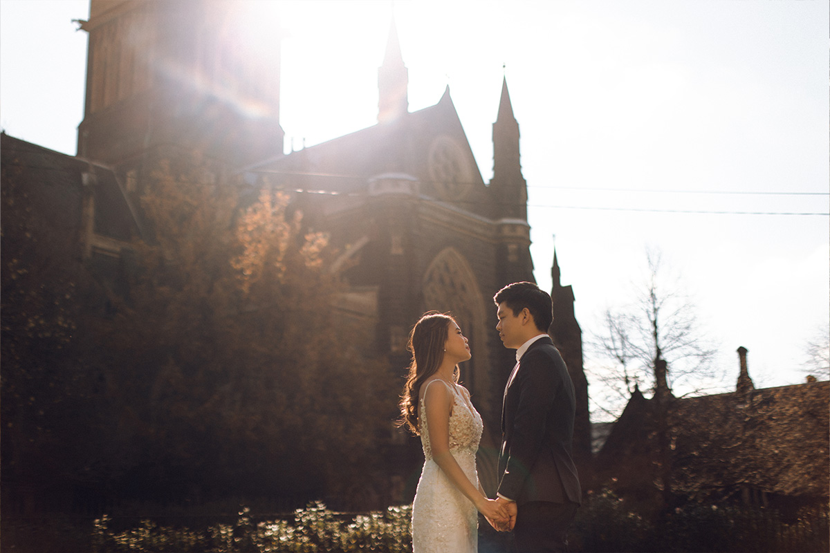 Melbourne Late Autumn Pre-wedding Photoshoot at St Patrick's Cathedral & Half Moon Bay by Freddie on OneThreeOneFour 0