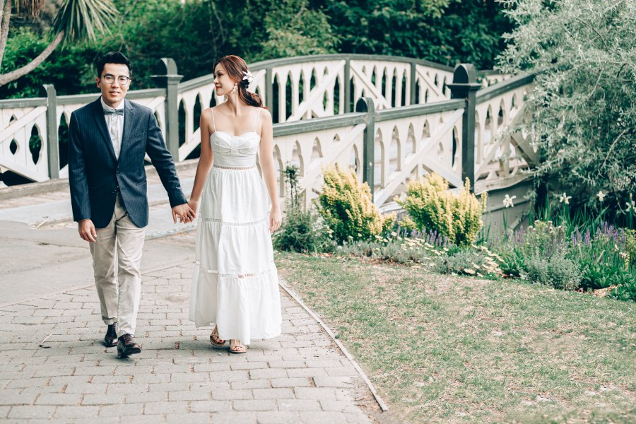 J&J: Pre-wedding at Christchurch Botanic Gardens, snowy mountain and purple lupins by Xing on OneThreeOneFour 6