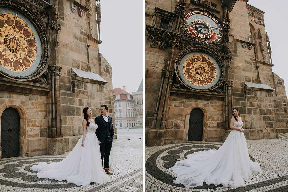 Prague Pre-Wedding Photoshoot with Astronomical Clock, Old Town Square & Charles Bridge by Nika on OneThreeOneFour 1