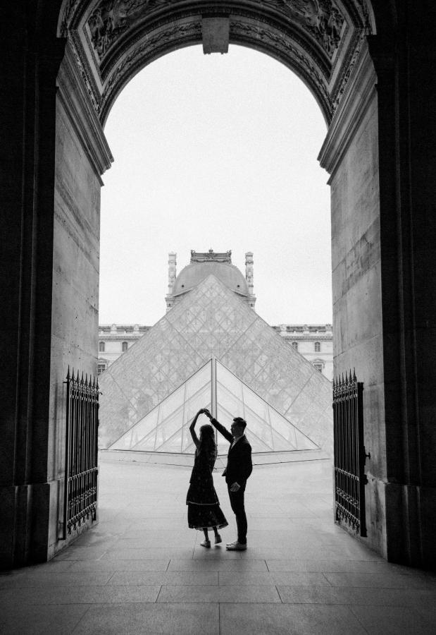 Paris Engagement Photo Session At The Pont Alexandre III Bridge and Louvre Pyramid  by Celine  on OneThreeOneFour 10
