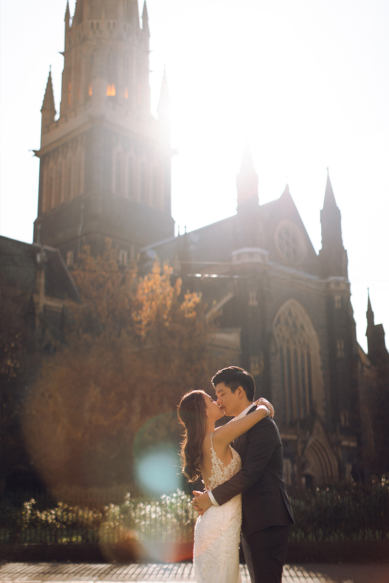 Melbourne Late Autumn Pre-wedding Photoshoot at St Patrick's Cathedral & Half Moon Bay by Freddie on OneThreeOneFour 5