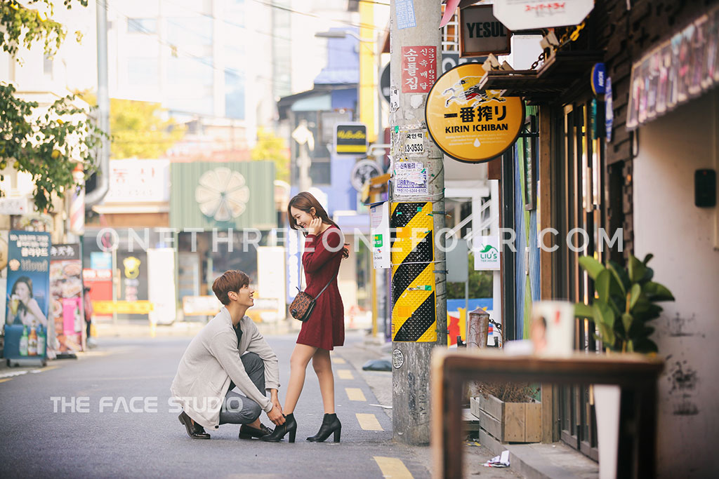 Korean Studio Pre-Wedding Photography: Hongdae (홍대) (Outdoor) by The Face Studio on OneThreeOneFour 0