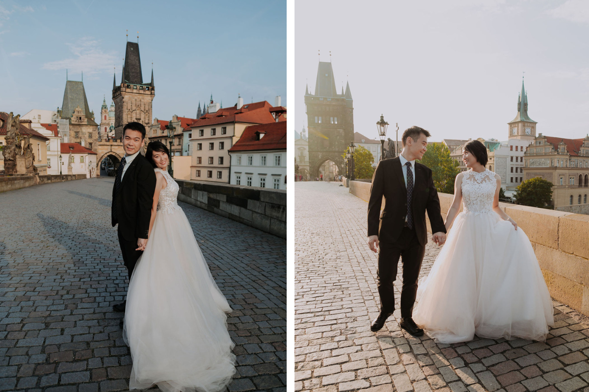 Prague prewedding photoshoot at Old Town Square and Charles Bridge, Vojanovy Gardens by Nika on OneThreeOneFour 8