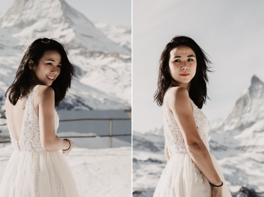 Pre-wedding on the idyllic snowy mountain, Zermatt, Matterhorn by Tamara on OneThreeOneFour 6