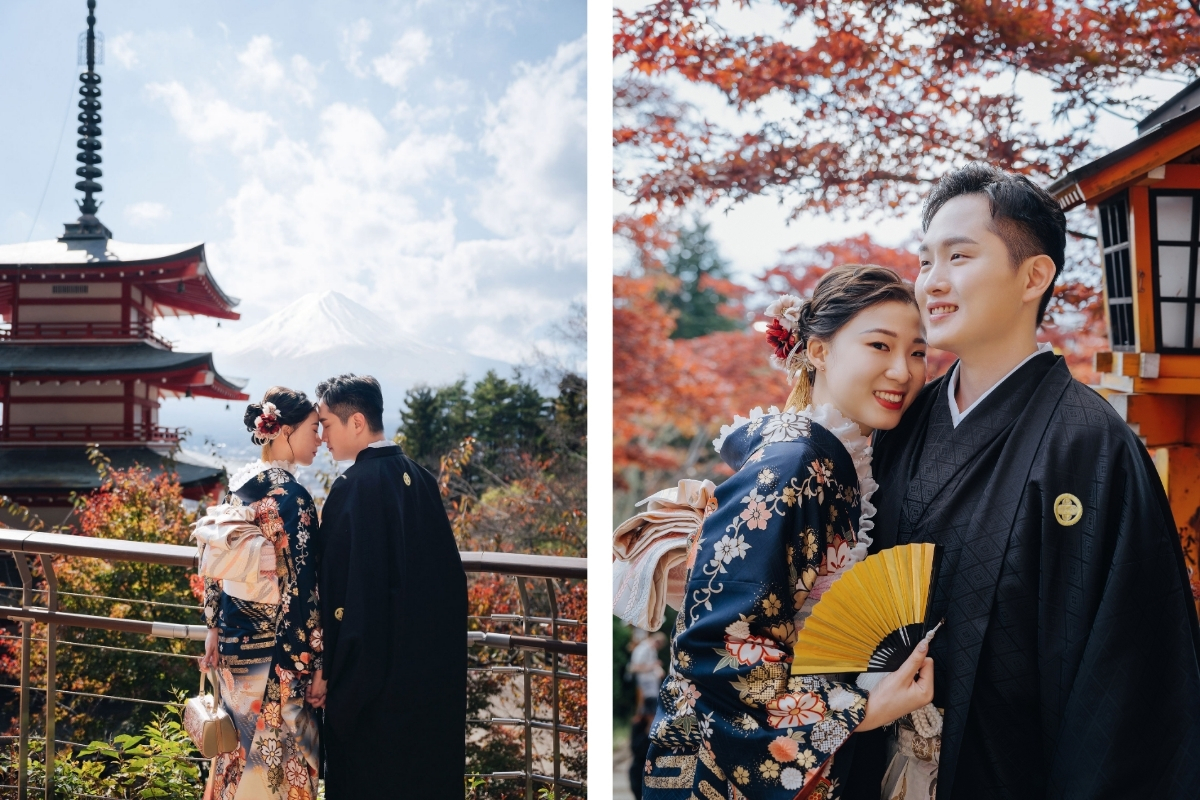 Tokyo Pre-Wedding Photoshoot with Chureito Pagoda, Lake Kawaguchiko, and Lake Yamanaka by Dahe on OneThreeOneFour 4