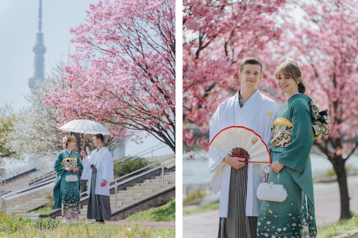 Tokyo Pre-Wedding Photoshoot with Shioiri Park, Lake Kawaguchiko, and Shinjuku by Dahe on OneThreeOneFour 6