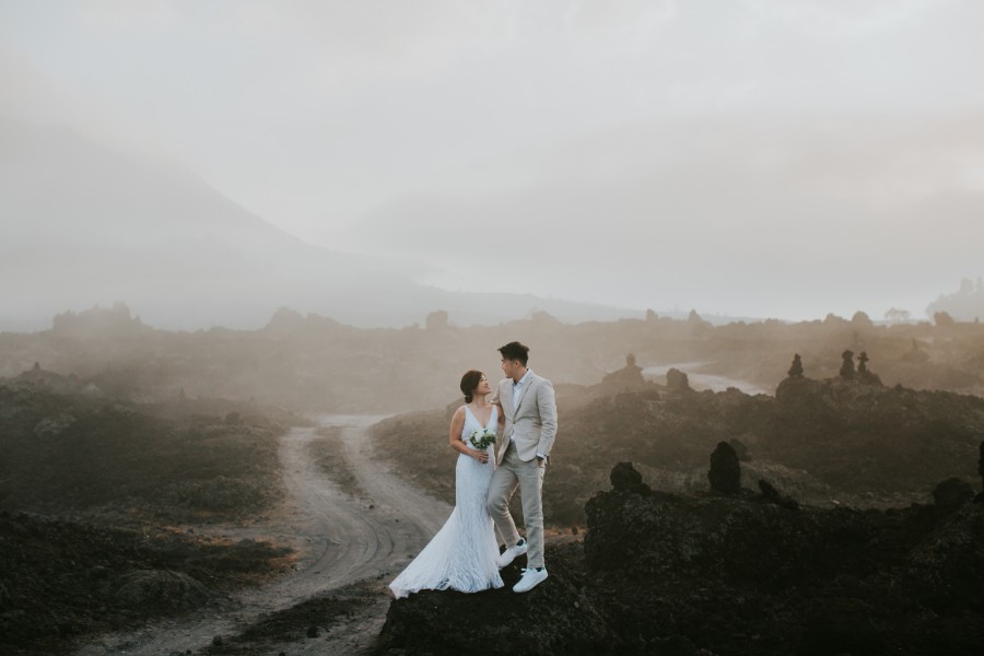 YY&A: Retro 50s themed pre-wedding shoot at Bali Cosmic Diner, Mount Batur Lava fields, forest and Mengening beach by Cahya on OneThreeOneFour 2