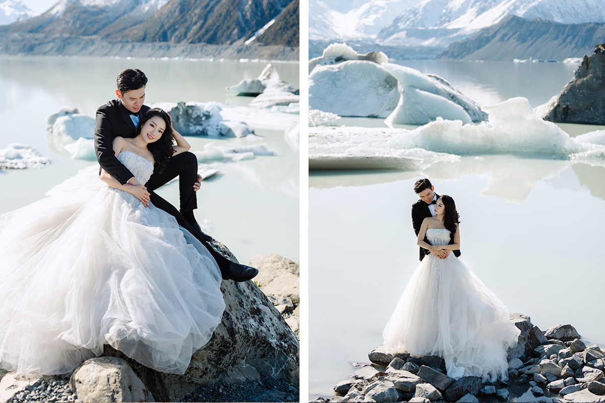 Dreamy Winter Pre-Wedding Photoshoot with Snow Mountains and Glaciers by Fei on OneThreeOneFour 11