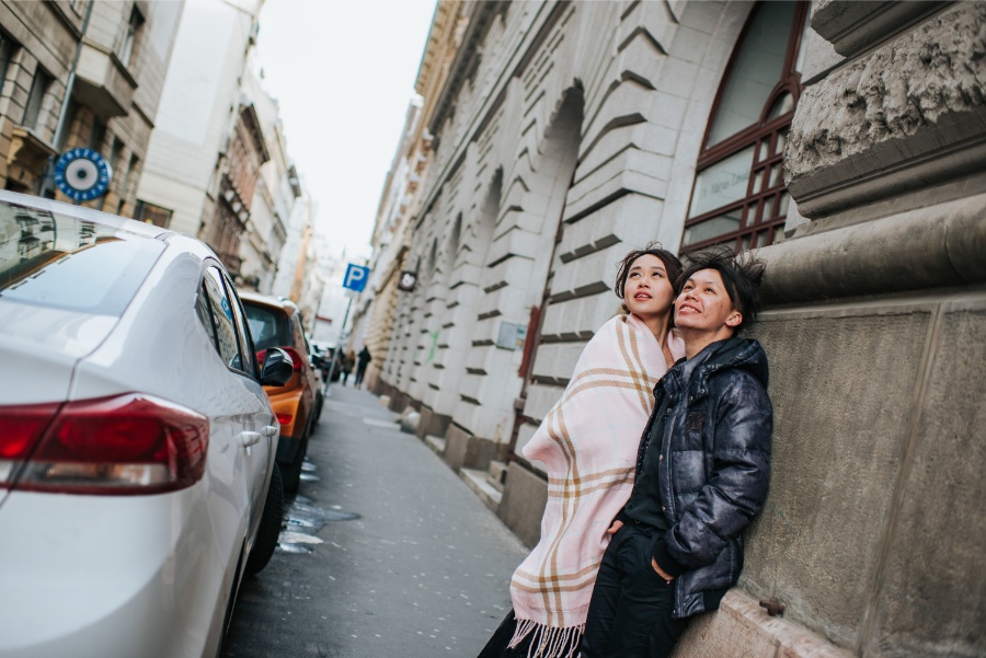 A&A: Budapest Winter Pre-wedding Photoshoot at Fisherman’s Bastion and Széchenyi Chain Bridge by Drew on OneThreeOneFour 27