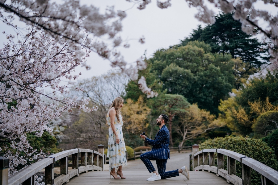 US Couple's Proposal in Tokyo Under Cherry Blossom Trees by Ghita on OneThreeOneFour 19