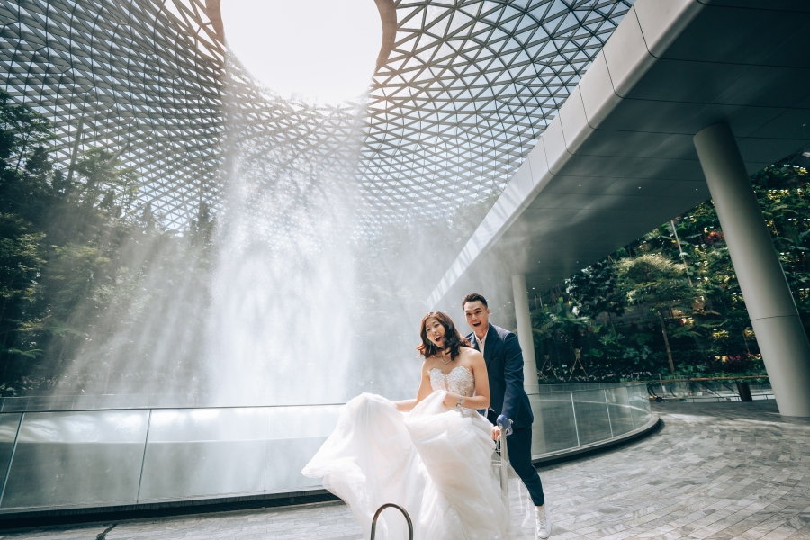 Singapore Pre-Wedding Couple Photoshoot At Jewel, Changi Airport And East Coast Park Beach by Michael on OneThreeOneFour 9