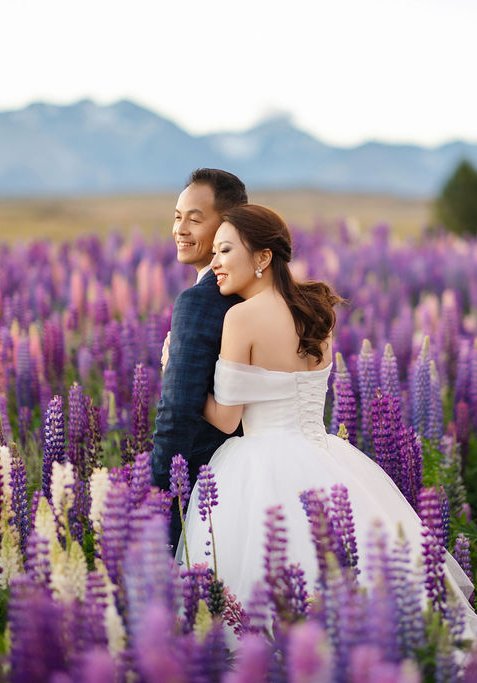New Zealand Prewedding Photoshoot At Coromandel Peak, Skippers Canyon and Summer Lupins At Lake Tekapo
