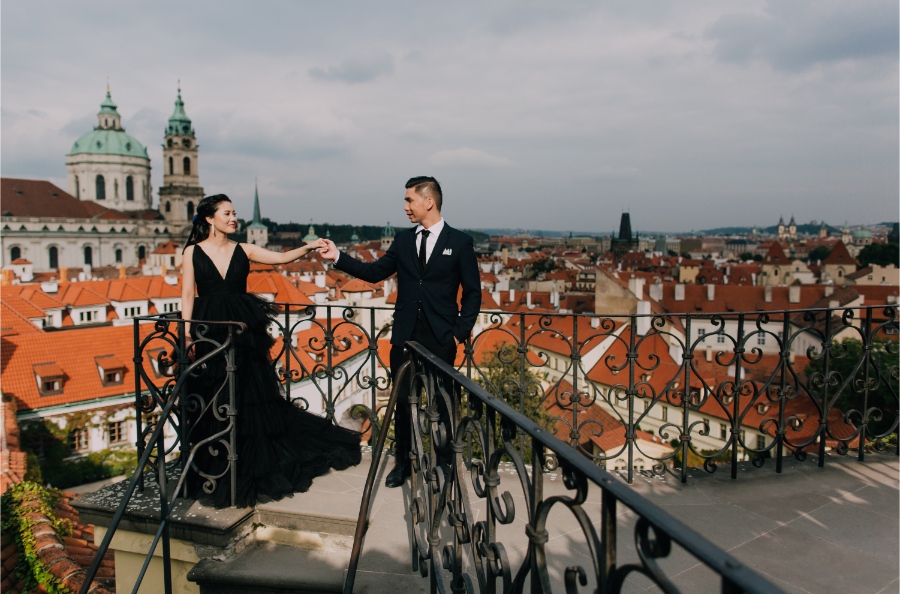Prague Czech Republic Adventurous prewedding photography with swans, mechanical clock, at Old Town Hall by Nika on OneThreeOneFour 13