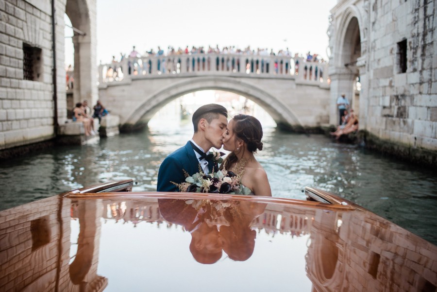 G&B: Venice pre-wedding on a Venetian boat cruising along the river by MS on OneThreeOneFour 1