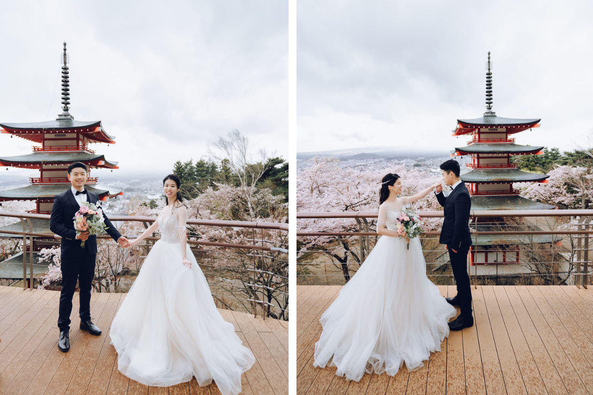 US Couple's Spring Season Kimono & Prewedding Photoshoot At Chureito Pagoda, Lake Kawaguchiko In Tokyo by Cui Cui on OneThreeOneFour 11