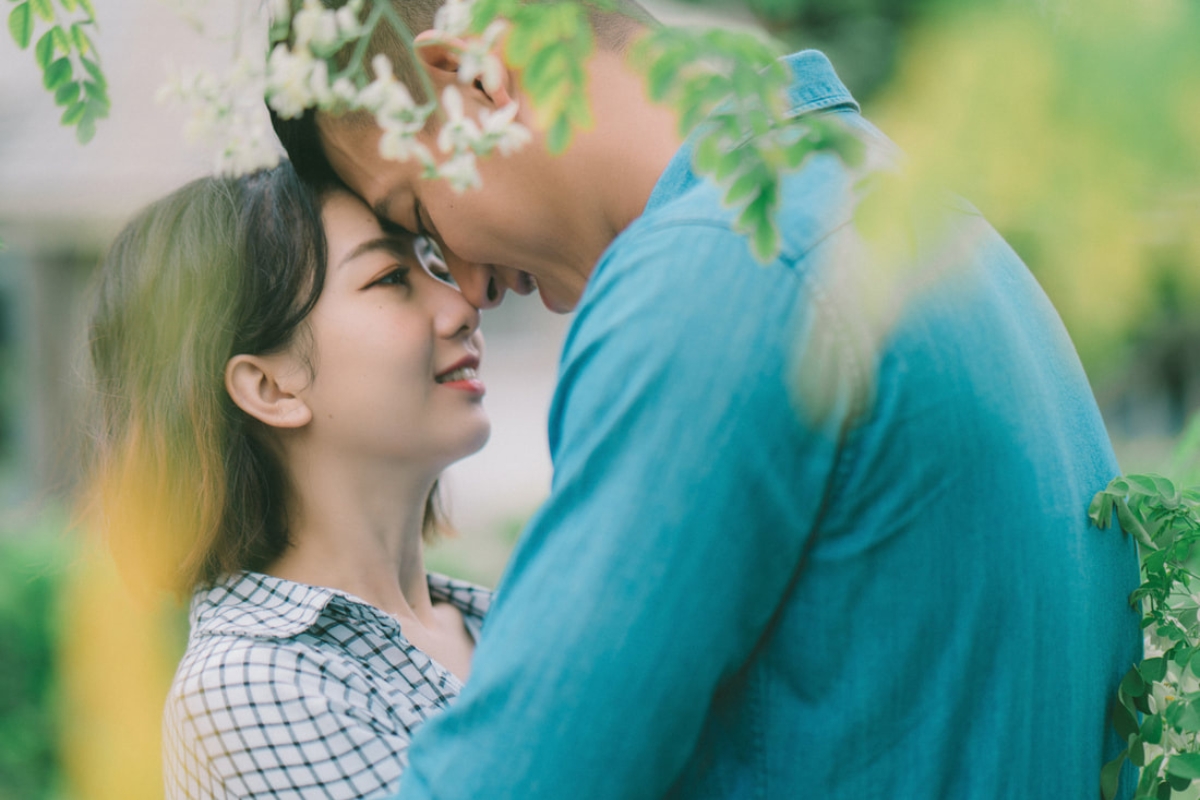 Taiwan Pre-Wedding Photoshoot Abandoned Estate Blue House Gardens by  on OneThreeOneFour 9