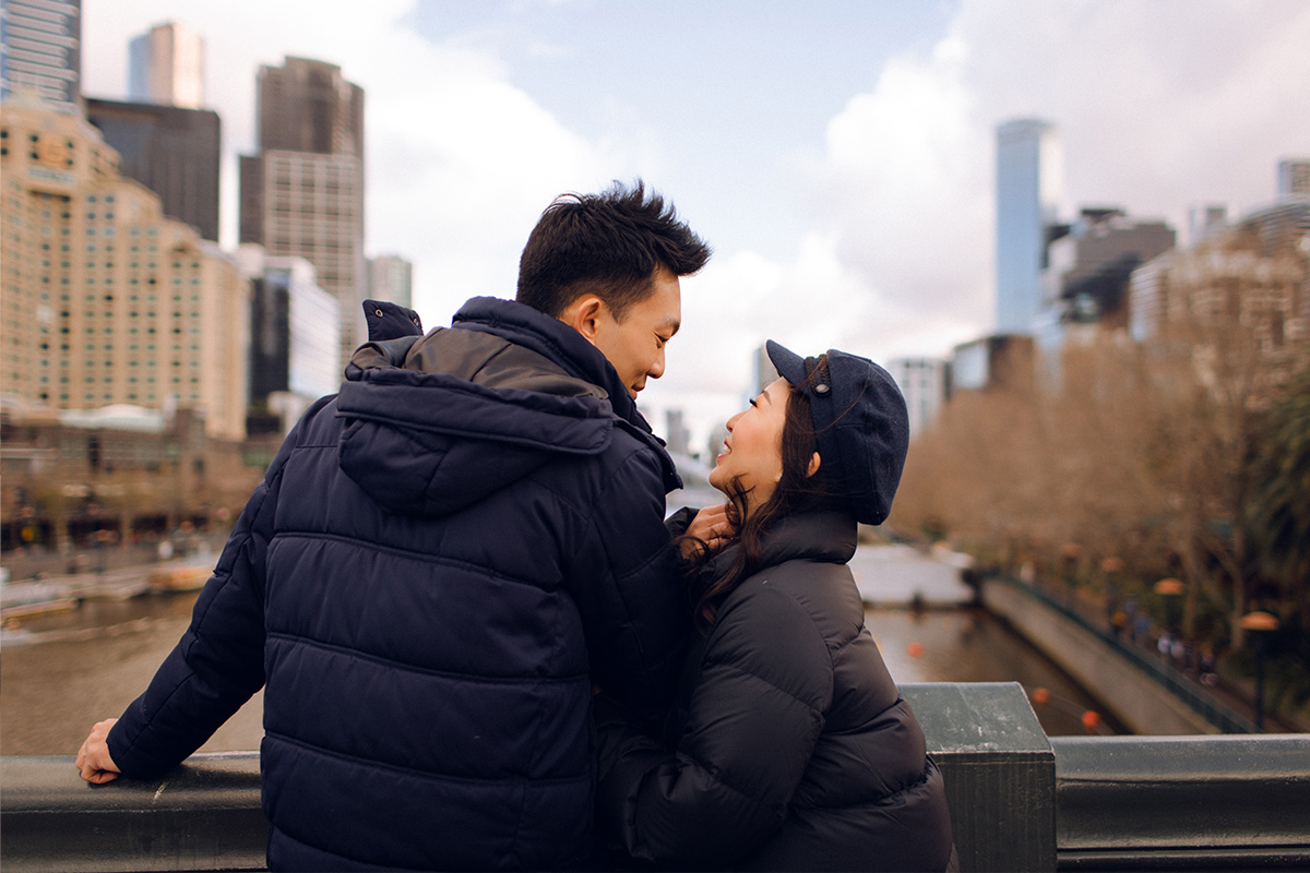 Melbourne Pre-wedding Photoshoot at St Patrick's Cathedral, Flinders Street Railway Station & Flinders Cliffs by Freddie on OneThreeOneFour 12