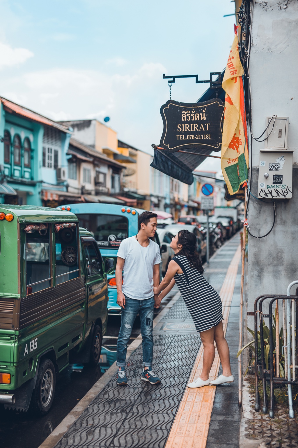Engagement Photoshoot In Phuket At Phuket Old Town And Beach For Hong Kong Couple by Por  on OneThreeOneFour 12