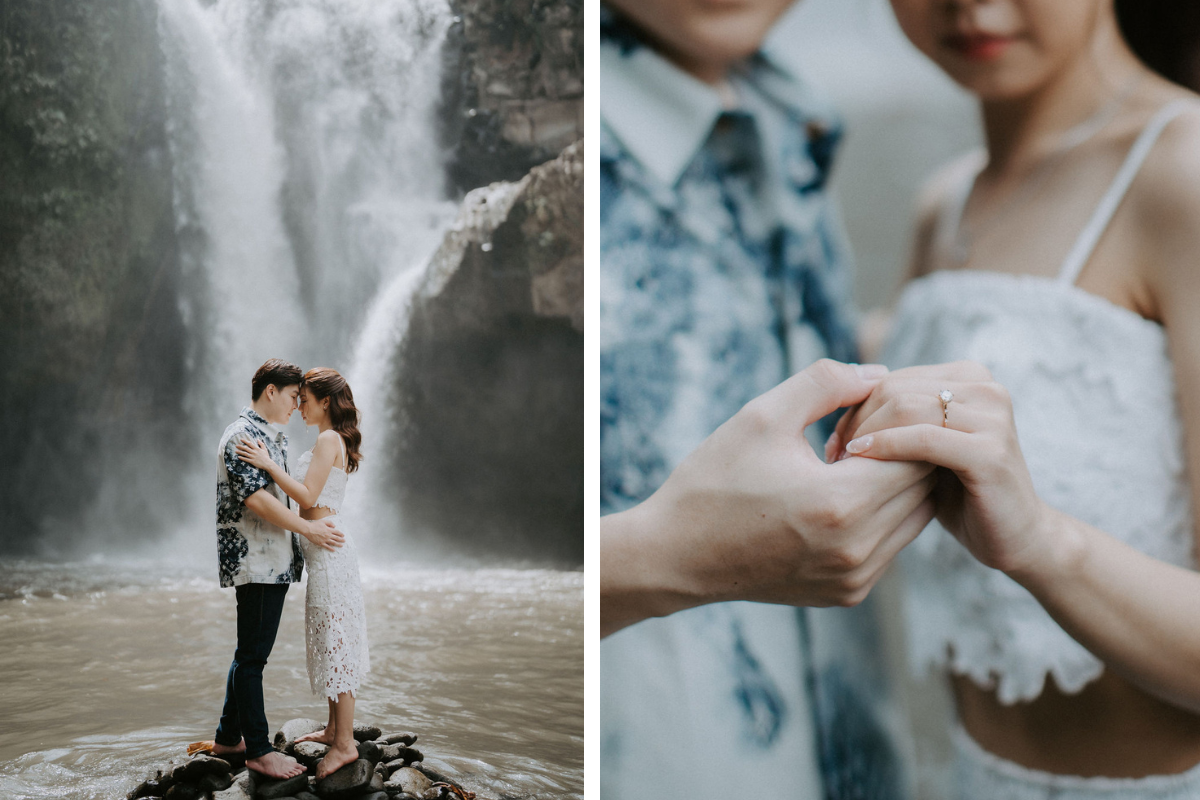 巴厘岛巴都尔火山熔岩地、布兰辛加瀑布、双峭谷和梅拉斯蒂海滩的婚前摄影拍摄  by Cahya on OneThreeOneFour 22