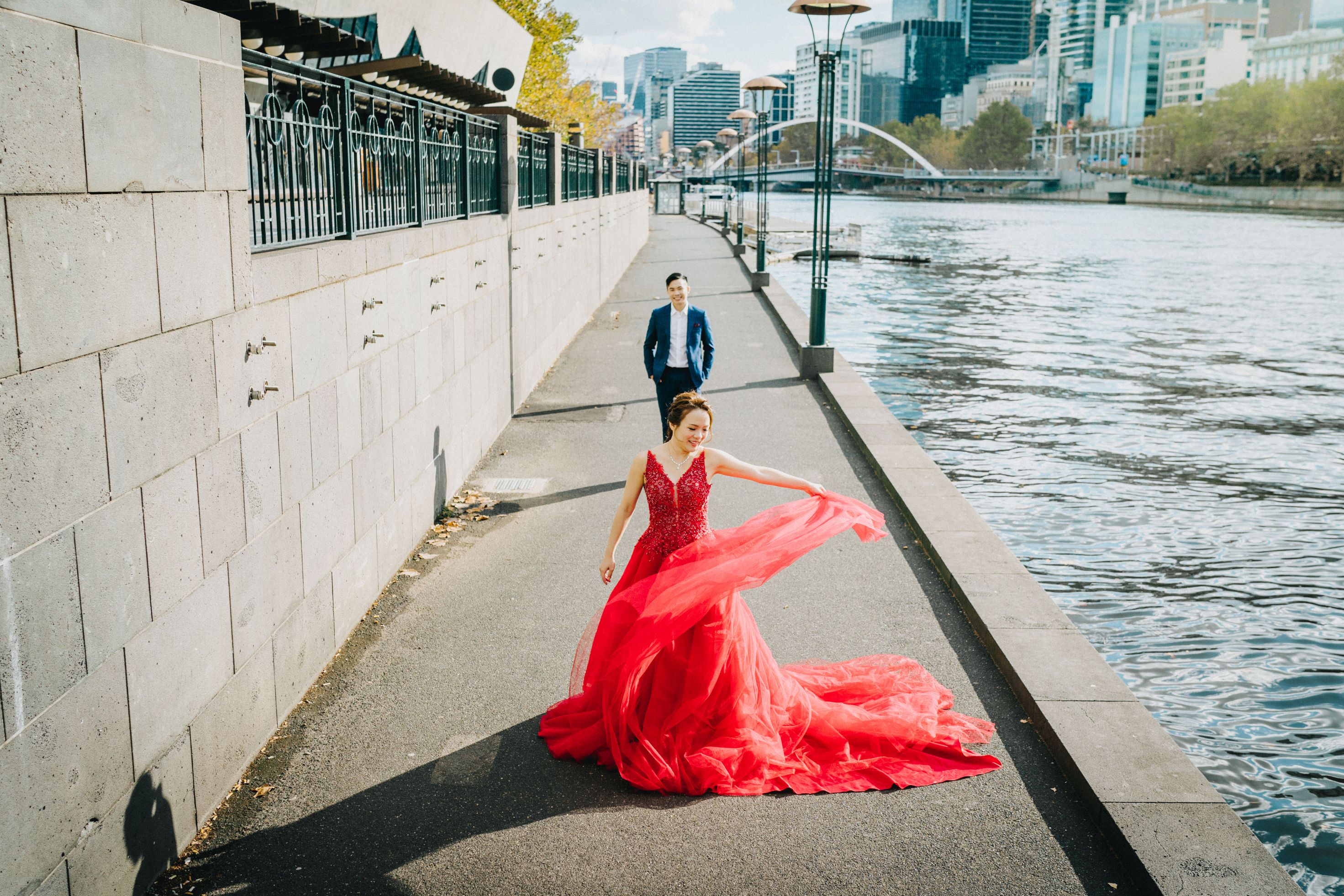 F&J: Melbourne Pre-wedding Photoshoot at St Patrick's Cathedral and Yarra River by Felix on OneThreeOneFour 19