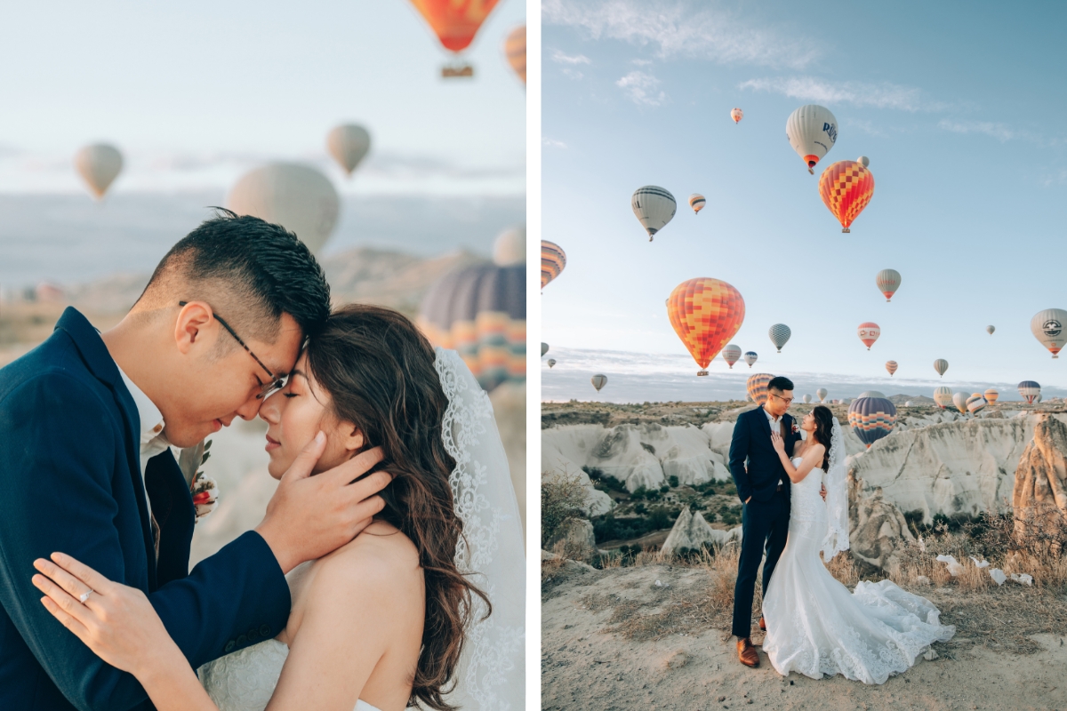 Cappadocia Pre-Wedding Photoshoot Hot Air Balloons Carpet Shop Rose Valley Fairy Chimneys by Aric on OneThreeOneFour 4