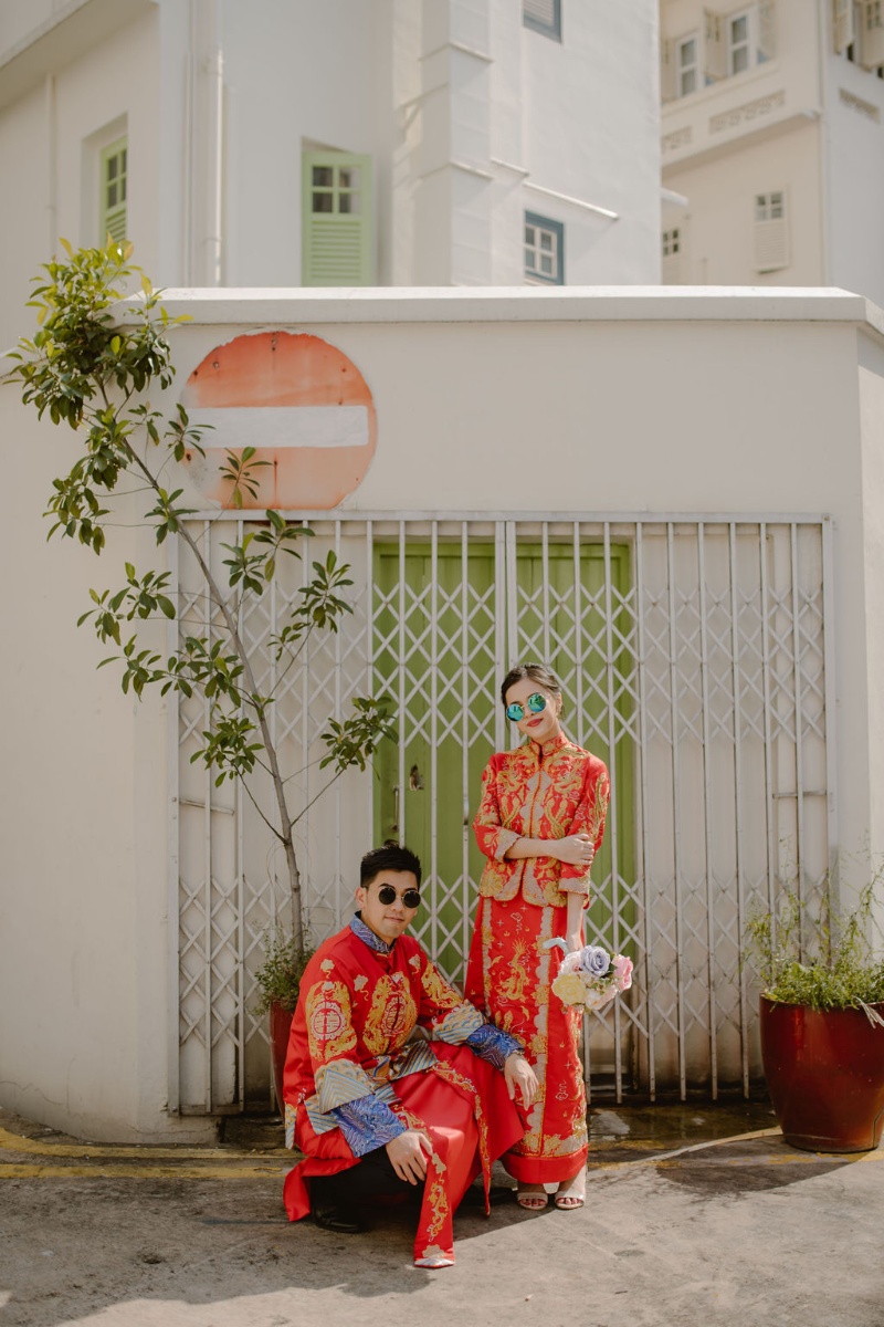 M&C: Singapore Outdoor Pre-wedding in traditional wedding outfit by Samantha on OneThreeOneFour 10