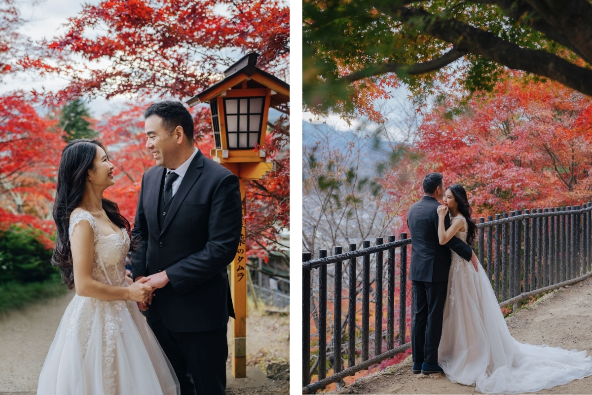 Tokyo Pre-Wedding Photoshoot with Former Yasuda Garden, Maple Corridor, and Chureito Pagoda by Dahe on OneThreeOneFour 12