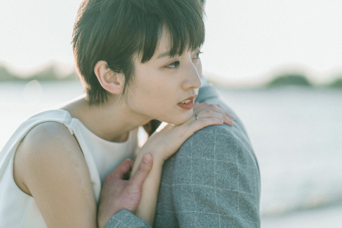 Taiwan Pre-Wedding Photoshoot Quiet Streets Storefronts Beach by  on OneThreeOneFour 12