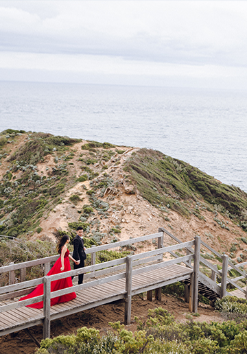 Melbourne Pre-wedding Photoshoot at Cape Schanck Boardwalk