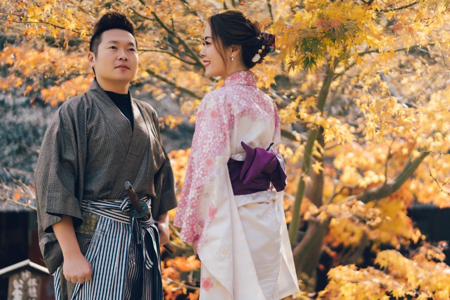 J&J: Autumn pre-wedding in Tokyo with auburn and golden foliage by Lenham on OneThreeOneFour 3