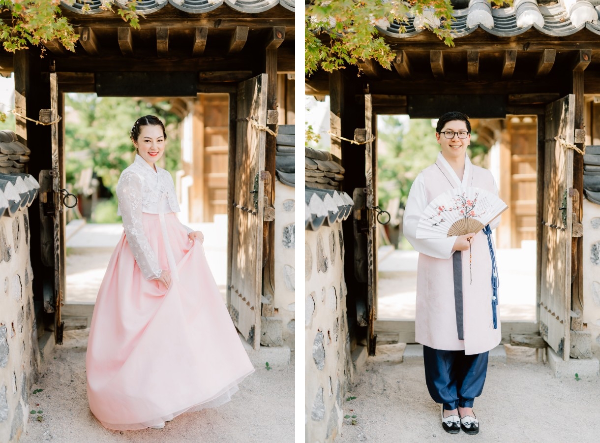 J&A: Korea Hanbok Pre-wedding Photoshoot At Namsangol Hanok Village by Jungyeol on OneThreeOneFour 10