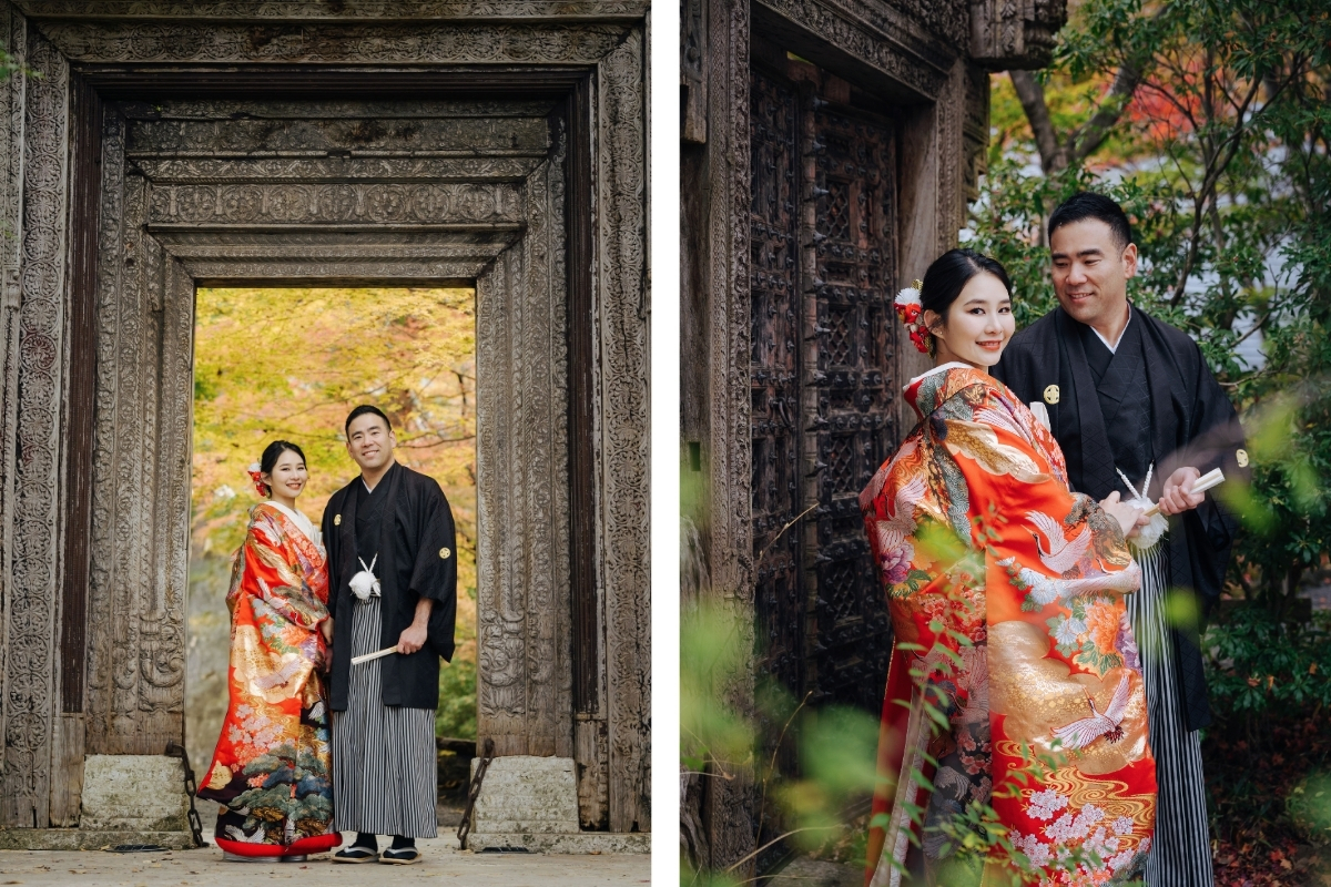 Tokyo Pre-Wedding Photoshoot with Former Yasuda Garden, Maple Corridor, and Chureito Pagoda by Dahe on OneThreeOneFour 6