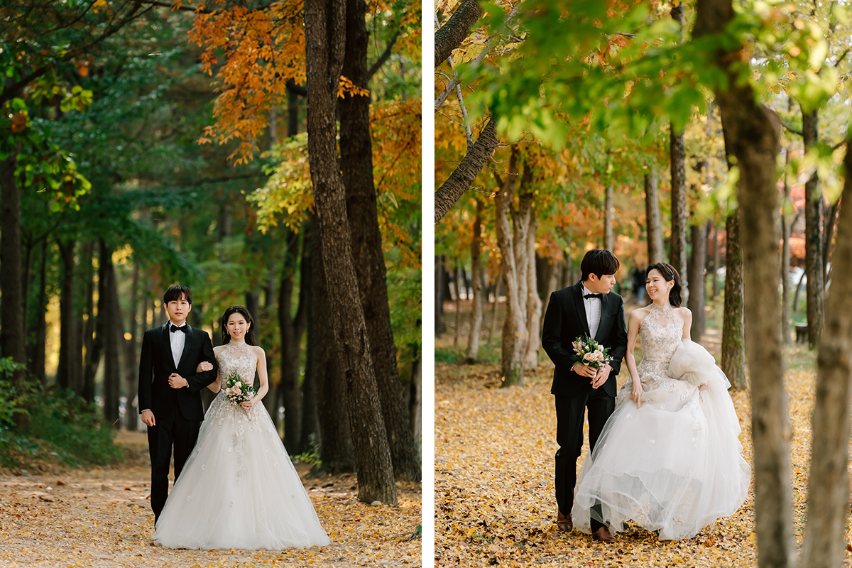 Korea Nami Island Romantic Autumn Pre-Wedding Photoshoot by Jungyeol on OneThreeOneFour 8