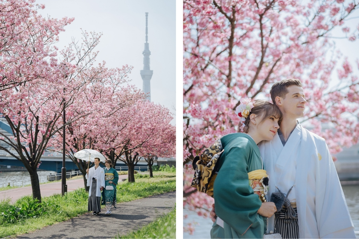 Tokyo Pre-Wedding Photoshoot with Shioiri Park, Lake Kawaguchiko, and Shinjuku by Dahe on OneThreeOneFour 2