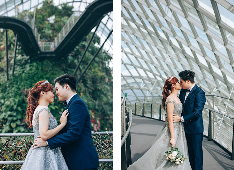 singapore wedding photoshoot gardens by the bay flower dome