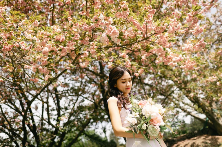 Korea Outdoor Pre-Wedding Photoshoot At Jeju Island During Spring by Gamsung  on OneThreeOneFour 4